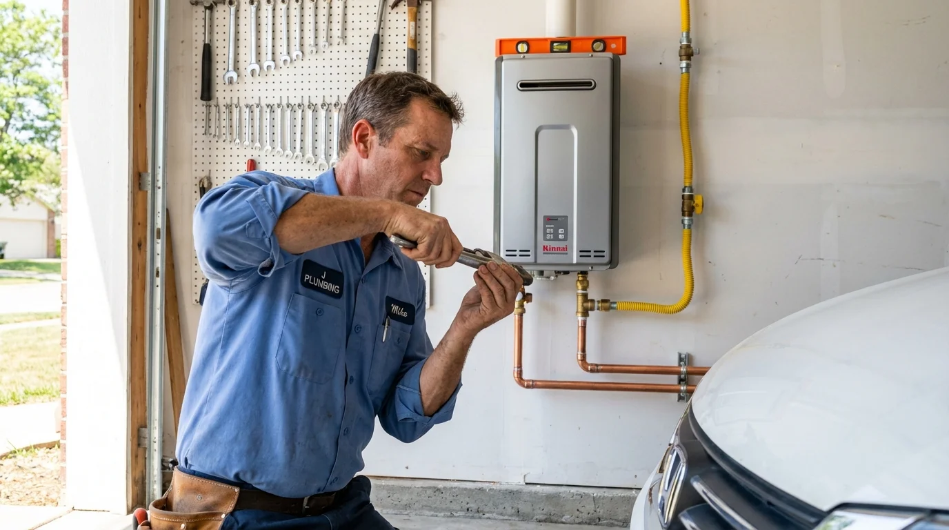Tankless water heater installation by a Johns Plumbing LLC plumber in Western Springs